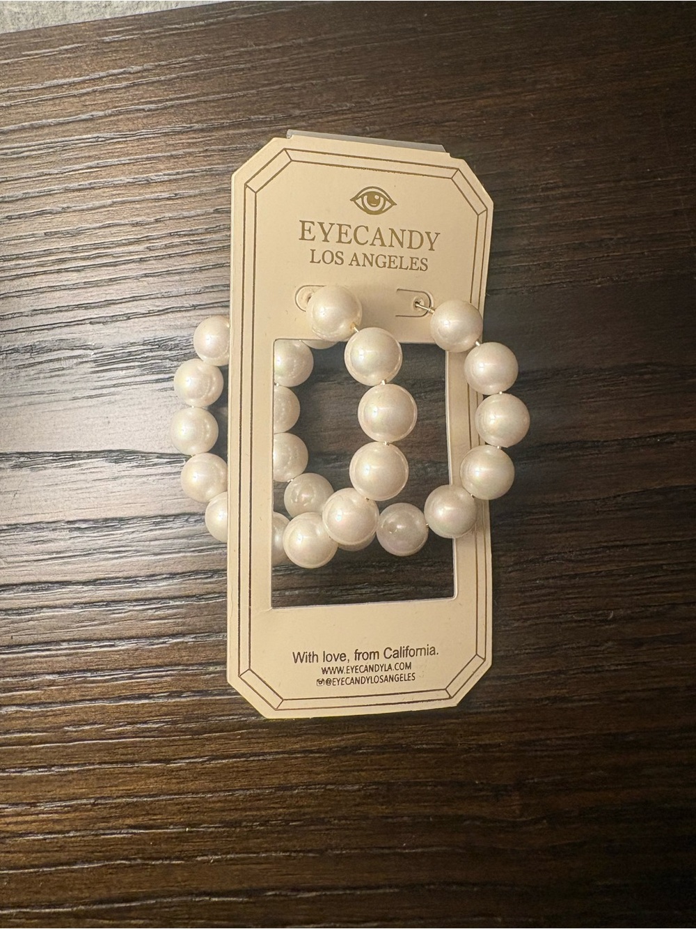 NEW Eye Candy Pearl Hoop Earrings